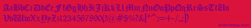 LisanneLight Font – Purple Fonts on Red Background