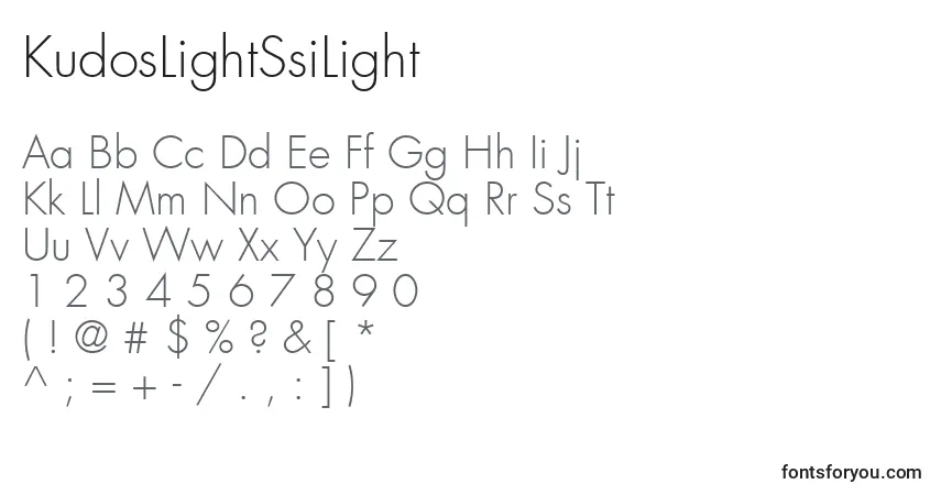 KudosLightSsiLight Font – alphabet, numbers, special characters