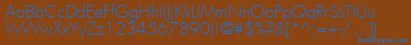KudosLightSsiLight-fontti – siniset fontit ruskealla taustalla