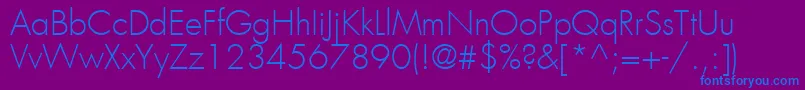 フォントKudosLightSsiLight – 紫色の背景に青い文字