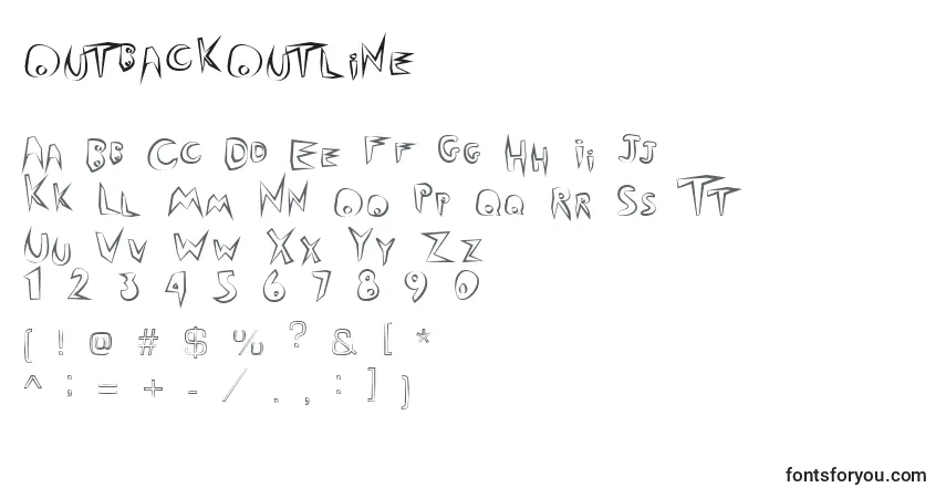 OutbackOutline-fontti – aakkoset, numerot, erikoismerkit