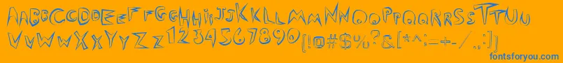 OutbackOutline Font – Blue Fonts on Orange Background