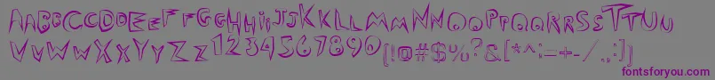 Шрифт OutbackOutline – фиолетовые шрифты на сером фоне