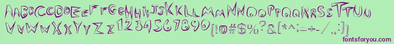 OutbackOutline Font – Purple Fonts on Green Background