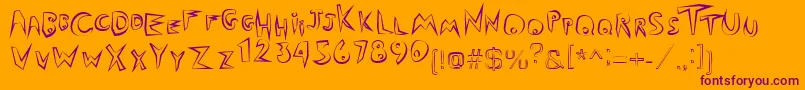 OutbackOutline Font – Purple Fonts on Orange Background