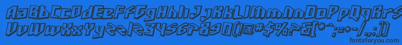 SfJunkCultureShadedOblique-fontti – mustat fontit sinisellä taustalla
