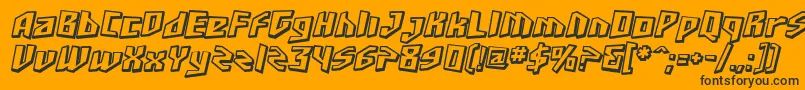Шрифт SfJunkCultureShadedOblique – чёрные шрифты на оранжевом фоне