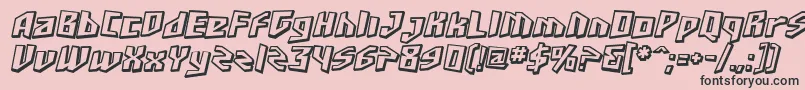 SfJunkCultureShadedOblique-Schriftart – Schwarze Schriften auf rosa Hintergrund