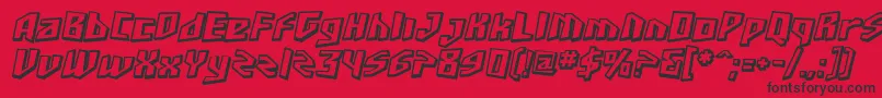 SfJunkCultureShadedOblique Font – Black Fonts on Red Background