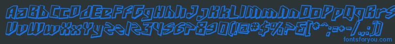 SfJunkCultureShadedOblique Font – Blue Fonts on Black Background