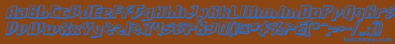 SfJunkCultureShadedOblique Font – Blue Fonts on Brown Background