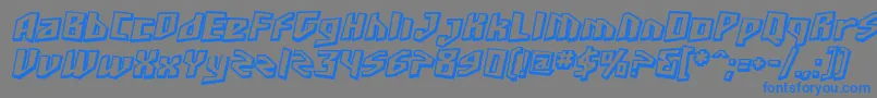 SfJunkCultureShadedOblique-Schriftart – Blaue Schriften auf grauem Hintergrund