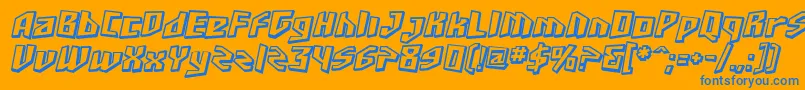 Шрифт SfJunkCultureShadedOblique – синие шрифты на оранжевом фоне