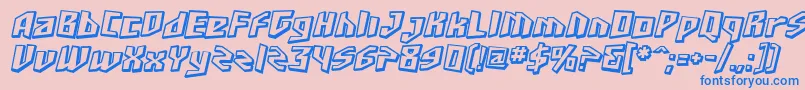 Шрифт SfJunkCultureShadedOblique – синие шрифты на розовом фоне