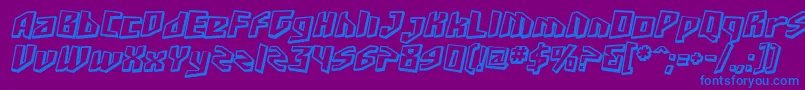 Шрифт SfJunkCultureShadedOblique – синие шрифты на фиолетовом фоне