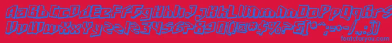 Шрифт SfJunkCultureShadedOblique – синие шрифты на красном фоне