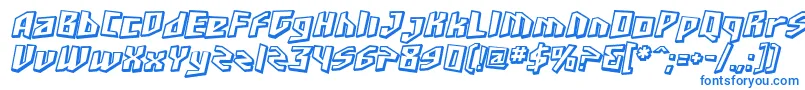 Шрифт SfJunkCultureShadedOblique – синие шрифты на белом фоне