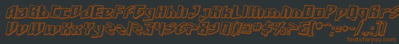 Шрифт SfJunkCultureShadedOblique – коричневые шрифты на чёрном фоне