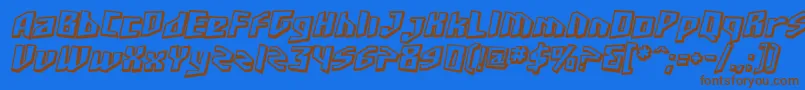 Шрифт SfJunkCultureShadedOblique – коричневые шрифты на синем фоне