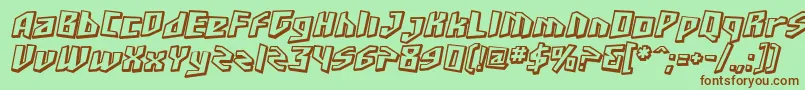 SfJunkCultureShadedOblique Font – Brown Fonts on Green Background