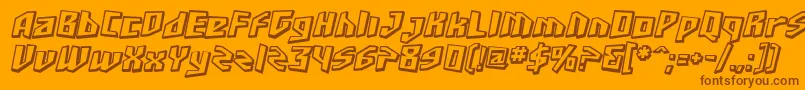 SfJunkCultureShadedOblique-fontti – ruskeat fontit oranssilla taustalla