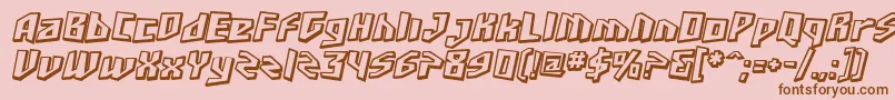 SfJunkCultureShadedOblique-fontti – ruskeat fontit vaaleanpunaisella taustalla