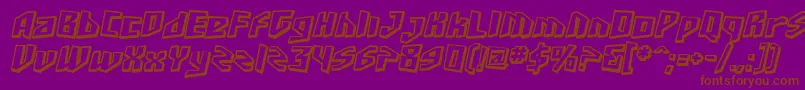 SfJunkCultureShadedOblique-Schriftart – Braune Schriften auf violettem Hintergrund