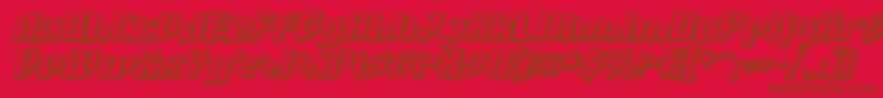 Czcionka SfJunkCultureShadedOblique – brązowe czcionki na czerwonym tle