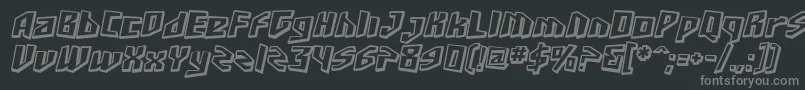 Шрифт SfJunkCultureShadedOblique – серые шрифты на чёрном фоне