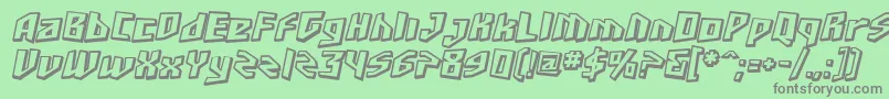 Шрифт SfJunkCultureShadedOblique – серые шрифты на зелёном фоне