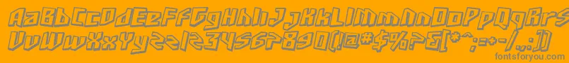 SfJunkCultureShadedOblique-Schriftart – Graue Schriften auf orangefarbenem Hintergrund