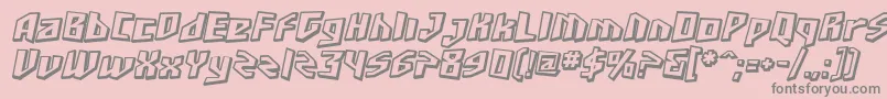 SfJunkCultureShadedOblique Font – Gray Fonts on Pink Background