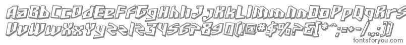 SfJunkCultureShadedOblique-Schriftart – Graue Schriften auf weißem Hintergrund