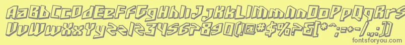 SfJunkCultureShadedOblique Font – Gray Fonts on Yellow Background