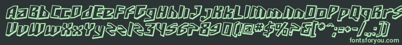 SfJunkCultureShadedOblique Font – Green Fonts on Black Background