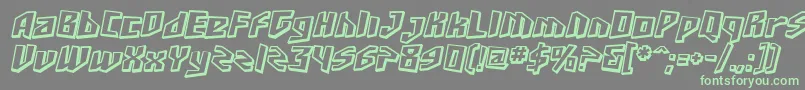 Шрифт SfJunkCultureShadedOblique – зелёные шрифты на сером фоне