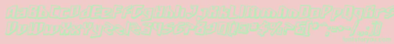 SfJunkCultureShadedOblique-Schriftart – Grüne Schriften auf rosa Hintergrund