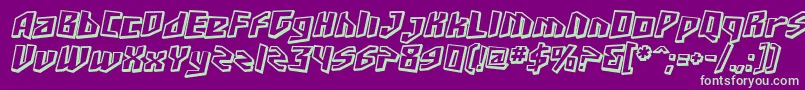 SfJunkCultureShadedOblique Font – Green Fonts on Purple Background