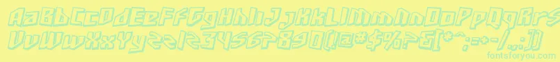 SfJunkCultureShadedOblique Font – Green Fonts on Yellow Background