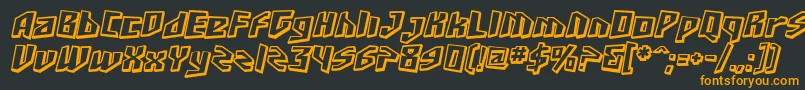 SfJunkCultureShadedOblique-Schriftart – Orangefarbene Schriften auf schwarzem Hintergrund