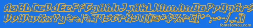 Шрифт SfJunkCultureShadedOblique – оранжевые шрифты на синем фоне
