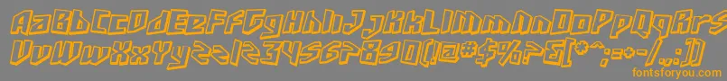 フォントSfJunkCultureShadedOblique – オレンジの文字は灰色の背景にあります。
