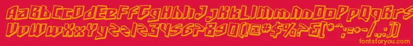 Шрифт SfJunkCultureShadedOblique – оранжевые шрифты на красном фоне