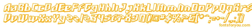 SfJunkCultureShadedOblique-Schriftart – Orangefarbene Schriften auf weißem Hintergrund