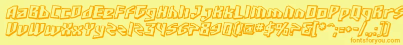 Шрифт SfJunkCultureShadedOblique – оранжевые шрифты на жёлтом фоне