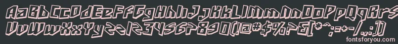 SfJunkCultureShadedOblique-fontti – vaaleanpunaiset fontit mustalla taustalla
