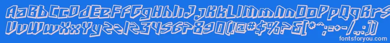 SfJunkCultureShadedOblique-Schriftart – Rosa Schriften auf blauem Hintergrund