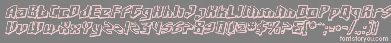 Шрифт SfJunkCultureShadedOblique – розовые шрифты на сером фоне