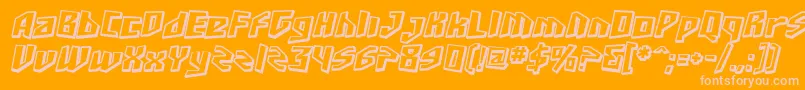 SfJunkCultureShadedOblique-Schriftart – Rosa Schriften auf orangefarbenem Hintergrund
