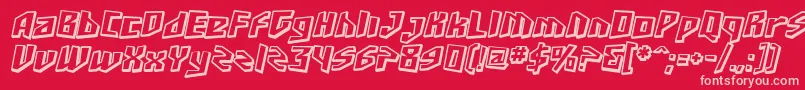Шрифт SfJunkCultureShadedOblique – розовые шрифты на красном фоне